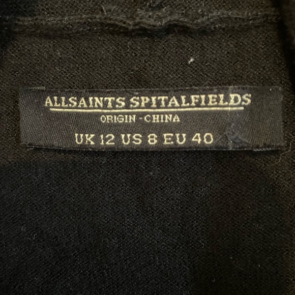 Allsaints Spitafields wool blend midi bodycon dress long sleeve women’s size 8 - Picture 8 of 9